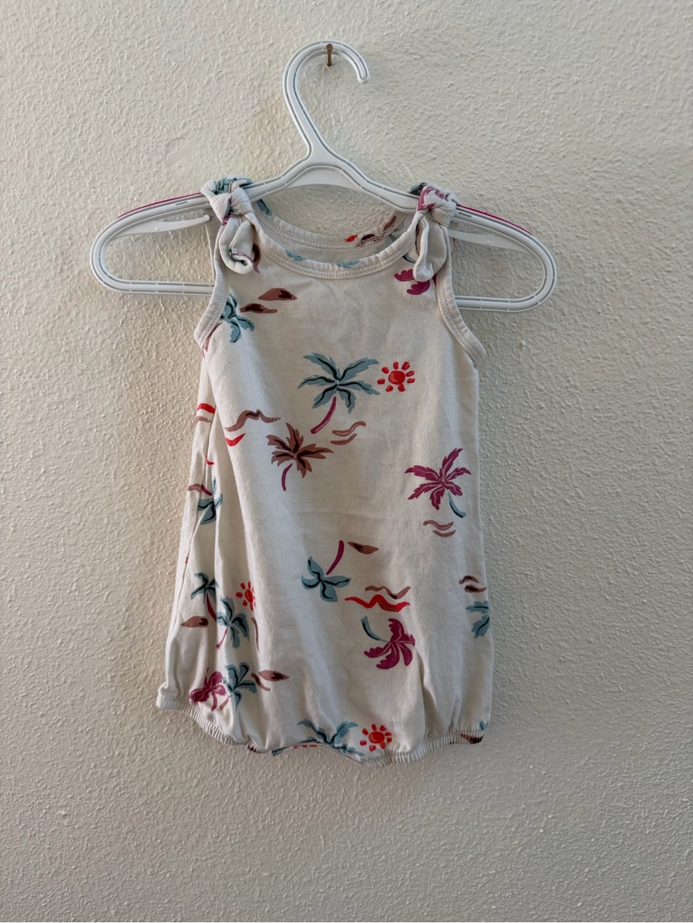 Carter's Cream Tie-Shoulder Floral One-Piece